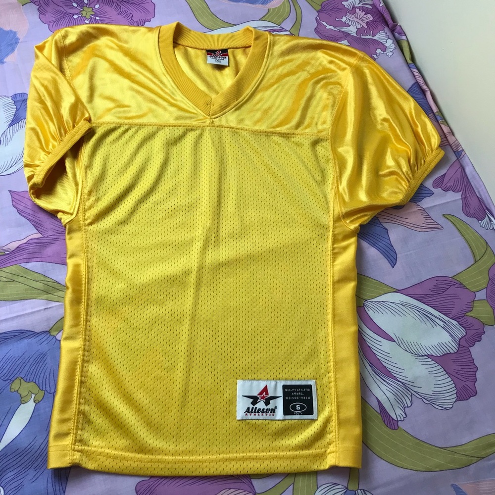 Like NEW Alleson Youth Athletic football  Yellow Hersey Tee